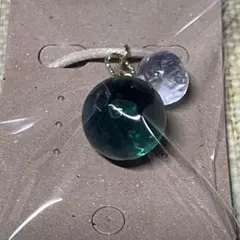 ハンドメイド 青緑色 ネックレス