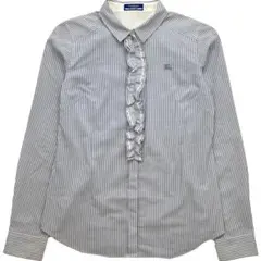 Burberry Blue Label フリル長袖シャツ ストライプ ビンテージのサムネイル