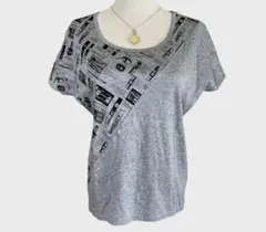 マリークワント フレンチスリーブ 光沢感 プリントTシャツ