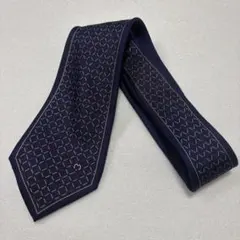 【mila schon】ネクタイ　ネイビー　総柄　シルク製