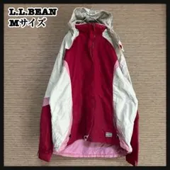 【エルエルビーン】マウンテンパーカー　赤ピンク　ワンポイントロゴ　97