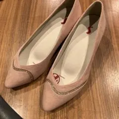 ピンク スエード調 パンプス 24.0cm