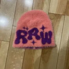 ピンク パープル RRW ロゴ ニット帽 ビーニー