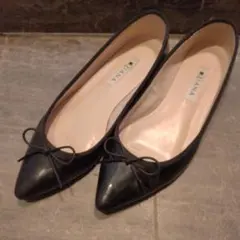 DIANA ダイヤナ フラットシューズ エナメル リボンバレエシューズ23,5