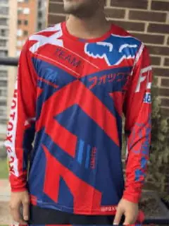 FOX RACING 360 DIVIZION モトクロスジャージ 長袖 赤 青