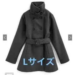 GRL ベルト付きスタンドカラーミドル丈コート ze836 ピーコート グレイル