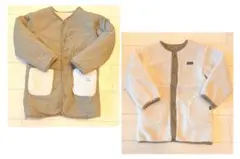 ビームスミニ キッズ ボアジャケット 130cm リバーシブル アイボリー