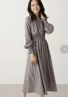 N.ナチュラルビューティーベーシック スモールフラワープリントワンピース　M