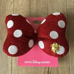 ミニーマウス　リボンヘアゴム　クリップ