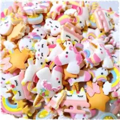 ㊸ ユニコーン アイシングクッキー風 デコパーツ 約50個セット ハンドメイド