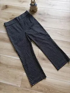 【美品】ZARA ザラ ドット柄 コットン ストレッチ パンツ 水玉 Lサイズのサムネイル