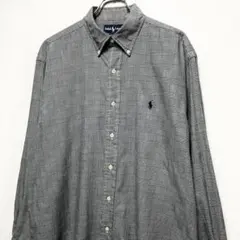 【希少】90s ラルフローレンRalphLauren グレンチェックシャツ 黒白