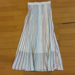プリーツスカート 多色ストライプ
