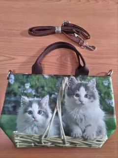 ねこ　2wayバッグ(トートバッグ＆ショルダーバッグ)