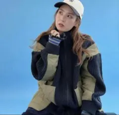 ニコアンド【MODE NORM CORE】リブ×キルトジップブルゾン