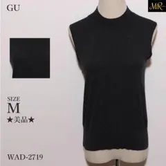 美品 GU トップス ニット ノースリーブ ハイネック 無地 シンプル 美女子
