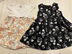 petit main 花柄ワンピース　2枚セット
