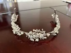 【美品】ウェディング ヘッドドレス シルバー