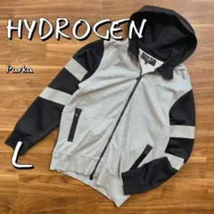 【美品】HYDROGENハイドロゲン 背面メッシュロゴジップアップパーカーL
