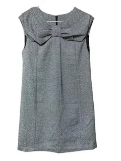 美品 ノースリーブ ワンピース ダークグレー フリーサイズ フォーマル 通勤