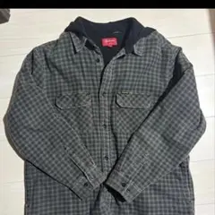 Supreme フード付き チェックシャツ グレー Mサイズのサムネイル
