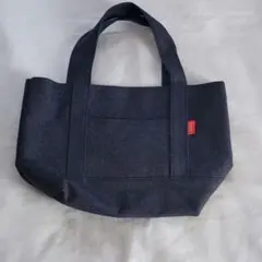 美品 インディゴデニム ミニトートバッグ トートバッグ コンパクト カジュアル