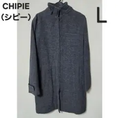CHIPIE シピー スタンドカラーコート グレー ジップアップ レディース L