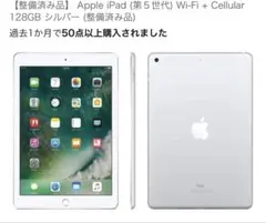 iPad 第 5 世代128GB シルバー Wi-Fi + Cellular