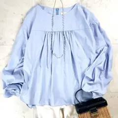 美品 23区 大きいサイズ 48 洗える コットンブレンド プルオーバー 