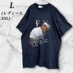 ギルダン 半袖Tシャツ クルーネック プリント L 紺 綿 デイリー