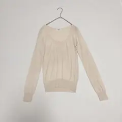 NATURAL BEAUTY BASIC／シルク カシミヤ 薄手 春ニット／M