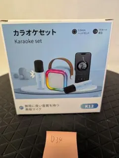 D34 カラオケセット Bluetoothマイク 2本 家庭用 ブラック