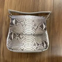 未使用　パイソン レディース　ハンドバッグ　ショルダーバッグ　蛇革