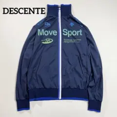 デサント XL トラックジャケット ネイビー ロゴ フロントロゴ ジャージ