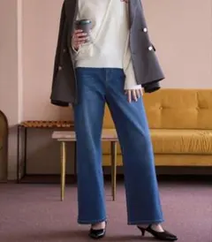 ROPÉ PICNIC 【ウエスト革命デニム】ウエストシェイプフレアデニムパンツ