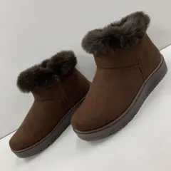 新品★レディース★Lサイズ★裏ボア 軽量ムートンブーツ 焦茶色 580n
