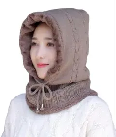 ニット帽子 ネックウォーマー ネックフェイスカバー ニットキャップ 裏起毛 ボア