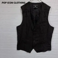 POP ICON CLOTHING ストライプ柄ベスト クロス 【M】