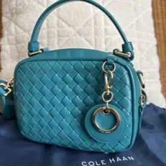 COLE HAAN コールハーン レザー 2WAY ショルダー　ターコイズのサムネイル