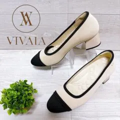【未使用級】VIVAIA ビバイア ラウンドトゥ チャンキーヒール パンプス
