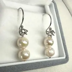 あこや　本真珠　2連パールピアス