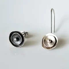 *Bowlピアス シルバー スタッド＆フックタイプ 作家物