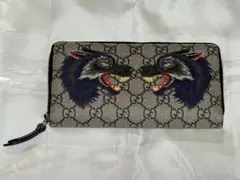 GUCCI 折財布 GGスプリーム ウルフ オオカミ 黒 ブラック 2897 - メルカリ