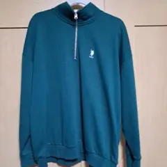 U.S. POLO ASSN. ダークグリーン ハーフジップスウェット