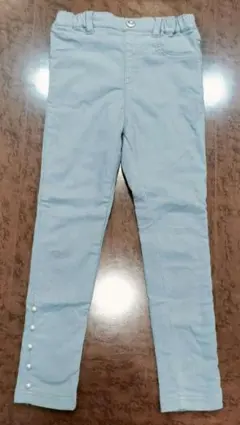 エニィファム グレー パール装飾付き 長ズボン 130cm