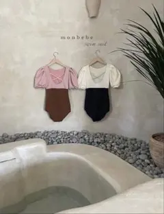 新品【韓国ブランドmonbebe】ワンピース水着/レディースサイズ　スイムウェア