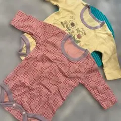 未使用保管品　ベビー　ロンパース　長袖　ボディスーツ　2枚組　70サイズ