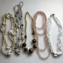 ネックレス まとめ売り 5点セット アクセサリー ビーズ ヴィンテージ