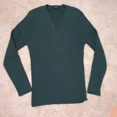 美品✨Christian Dior Vネックニットセーター アンゴラ グリーン 