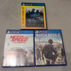 PS4ソフト3本　NEEDFORSPEED WATCHDOGS2